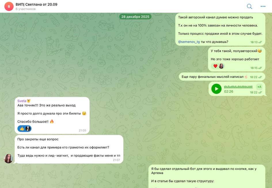 Кейс клиентки Светланы — воронка в Telegram